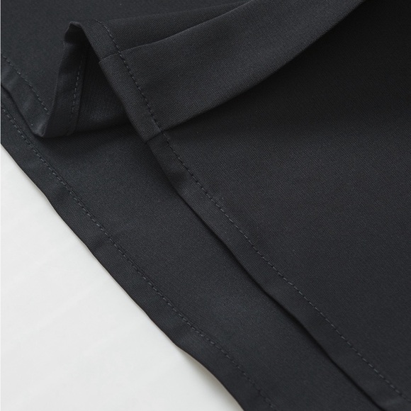 Black Pearl Mesh Flounce Sleeve V Neck Blouse - Picture 14 of 15